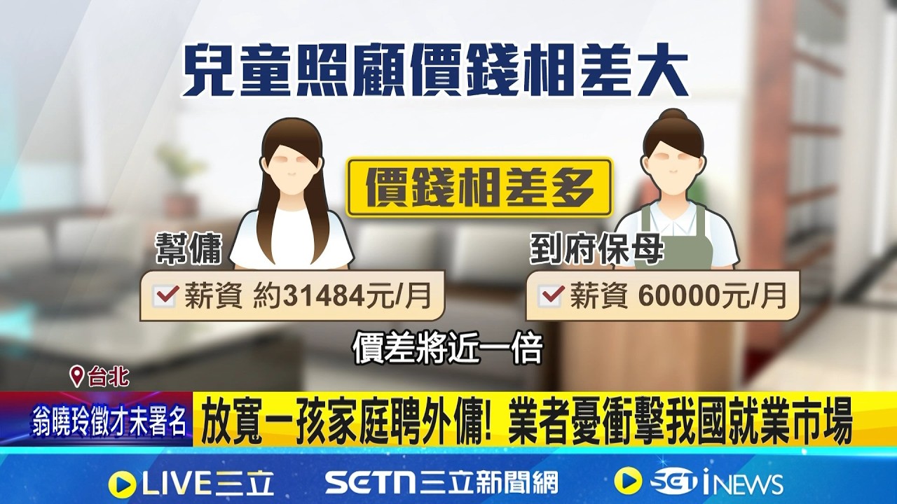 外傭申請資格大鬆綁! 家有1名未滿12歲兒童即可 家長: 不用工作.育兒兩頭燒｜記者 吳杰澄 陳心慈｜新聞一把抓20260319｜三立新聞台