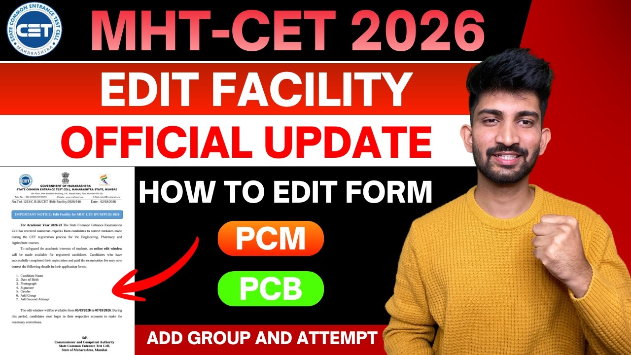 Mhtcet correction window official update 2026 | How to  Edit Mhtcet form 2026