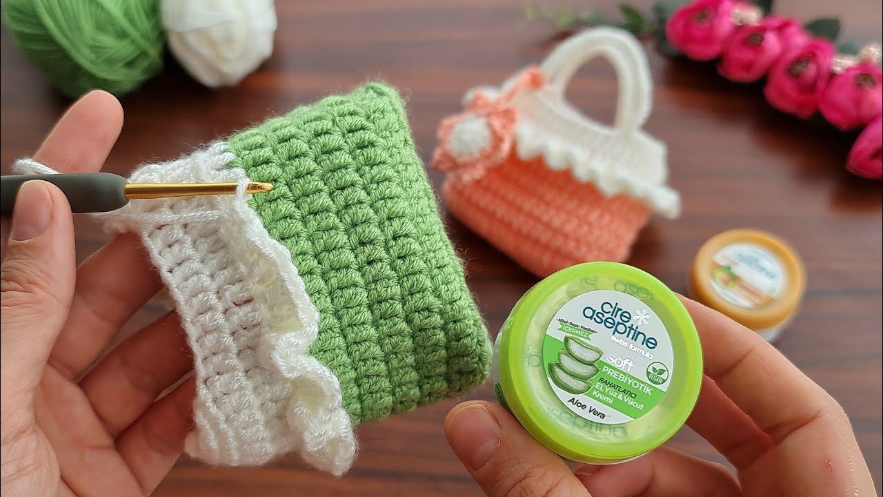 INCREDIBLE NİCE IDEA! Crochet bag for gifts or souvenirs Cute Small - Crochet Bag with Floral Edges