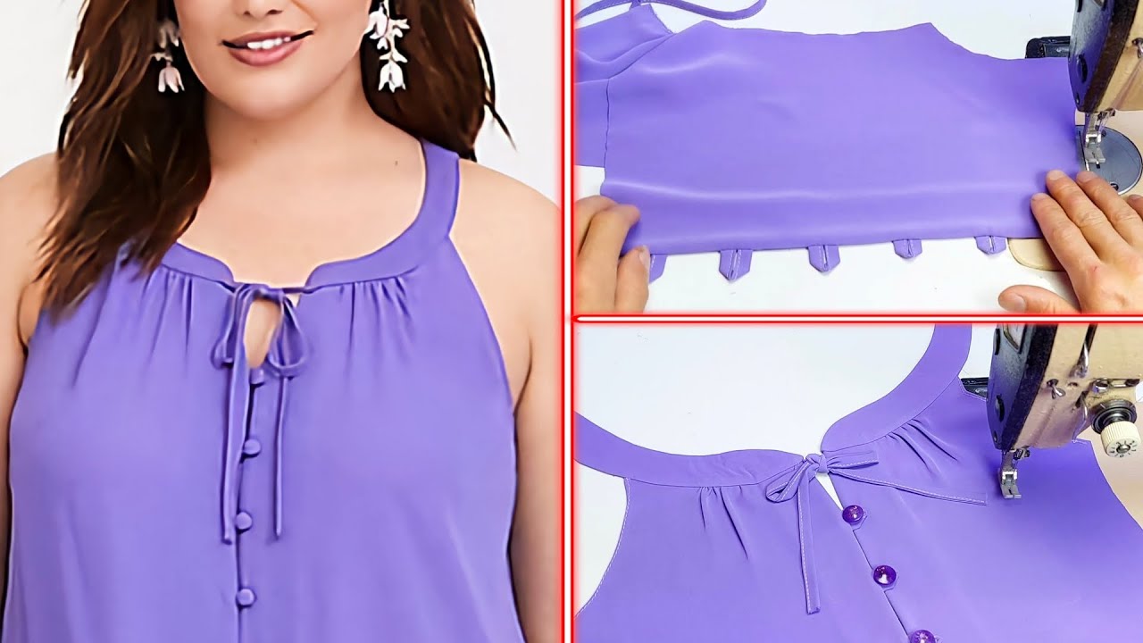 Sewing Tips and Tricks | Flat Neck Design Cutting and Stitching