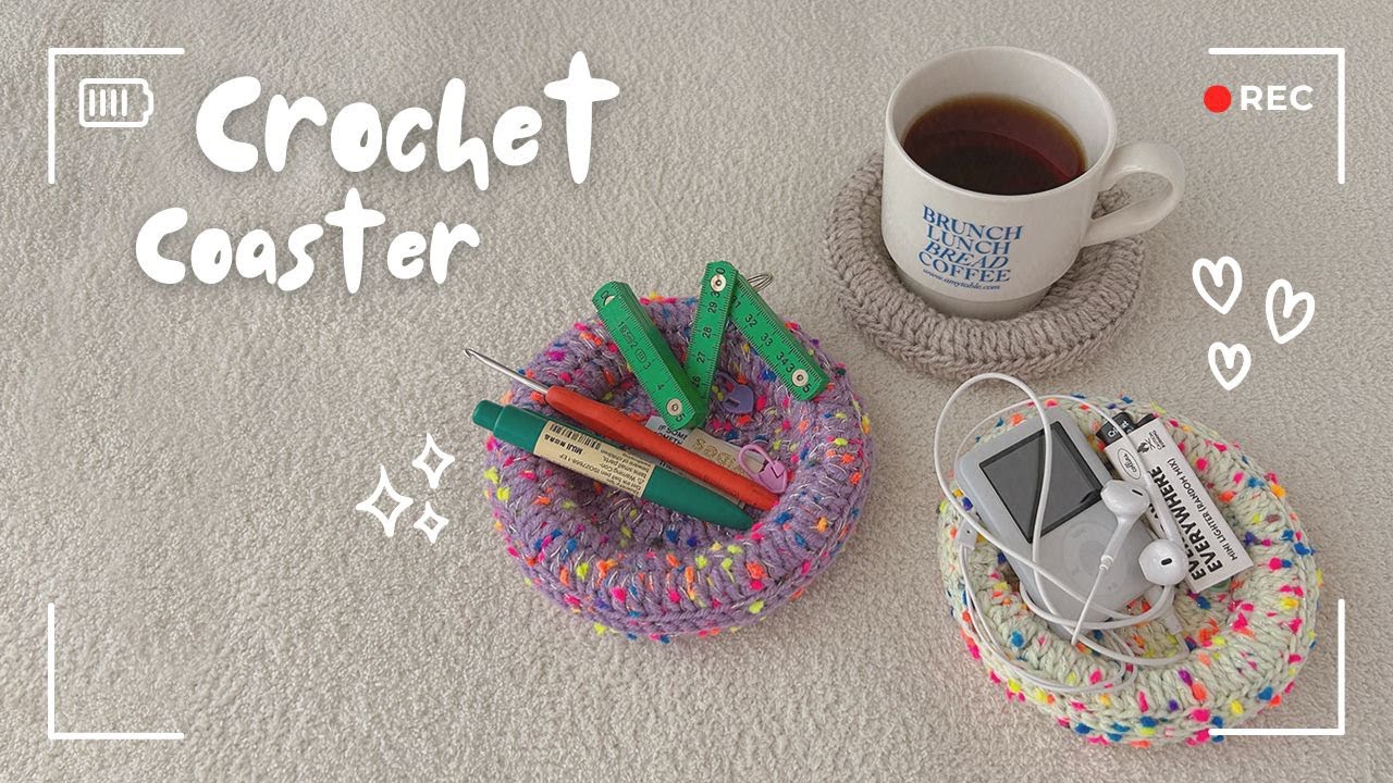 선물강추 코스터 뜨기 코바늘 컵받침 만들기 Crochet Coasters