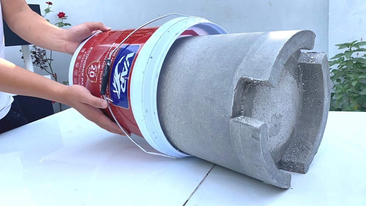 Perfect Skill - Creating Cement Pot From Paint Bucket