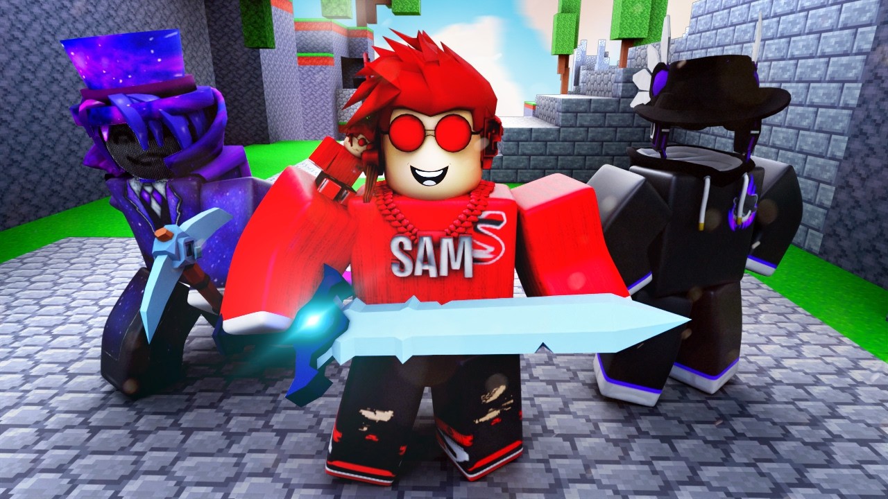 В Roblox Bedwars высший ранговый отряд ютуберов.