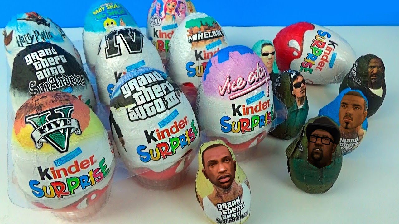 10 ALL Grand Theft Auto Chocholate Surprise Eggs Unboxing GTA