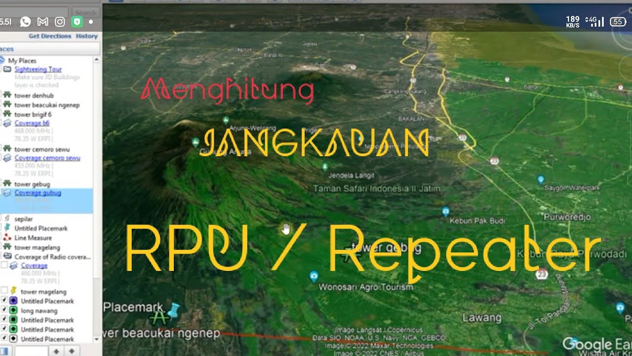 Cara Memperkirakan Jangkauan Repeater / RPU #googleearth #nautel #googlemaps