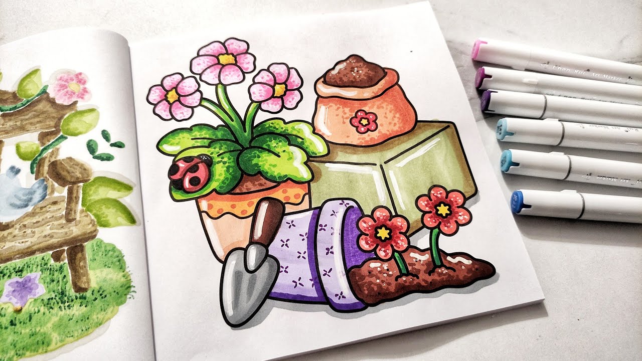 Color with me | Garden Corners Coloring Book | Hikaru Kotz
