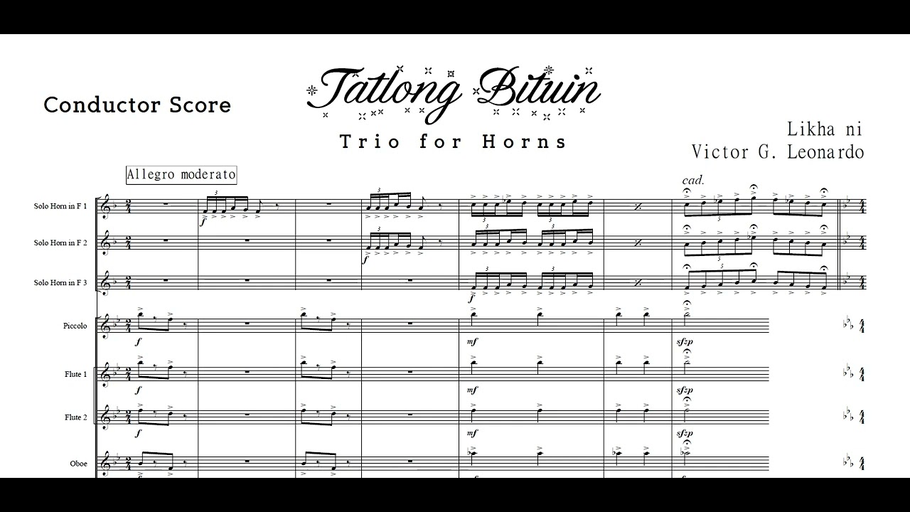 Tatlong Bituin Trio for Horn