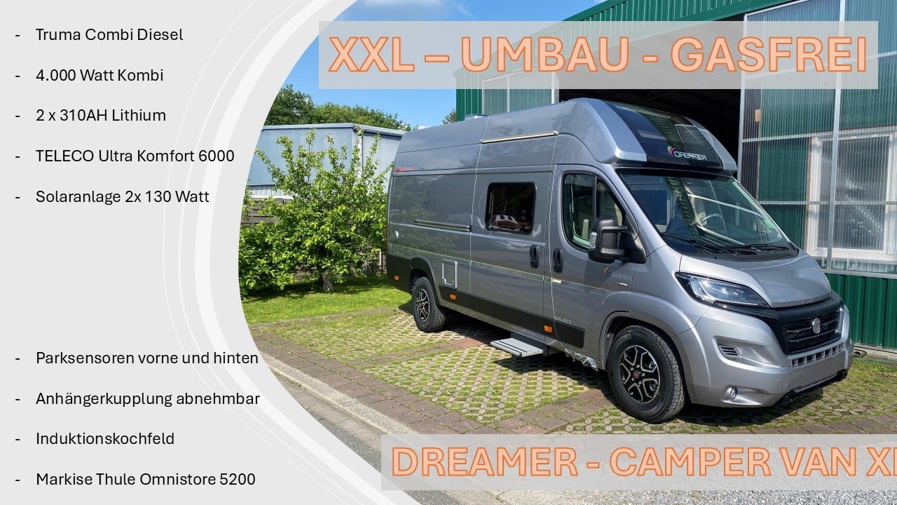 KASTENWAGEN - GASFREI UMGEBAUT - DREAMER CAMPER VAN XL - WOHNMOBIL