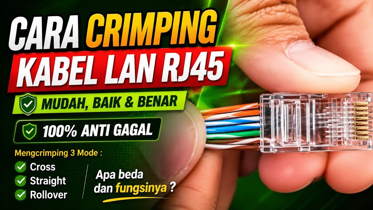 TUTORIAL 3 CARA CRIMPING KABEL LAN UTP RJ45