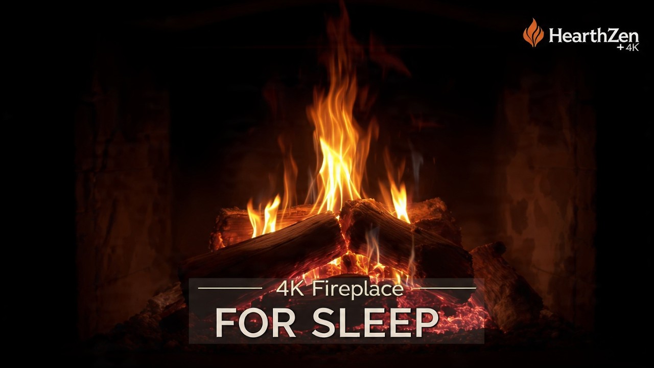 Soothing Fireplace 4K – No Talking, No Music