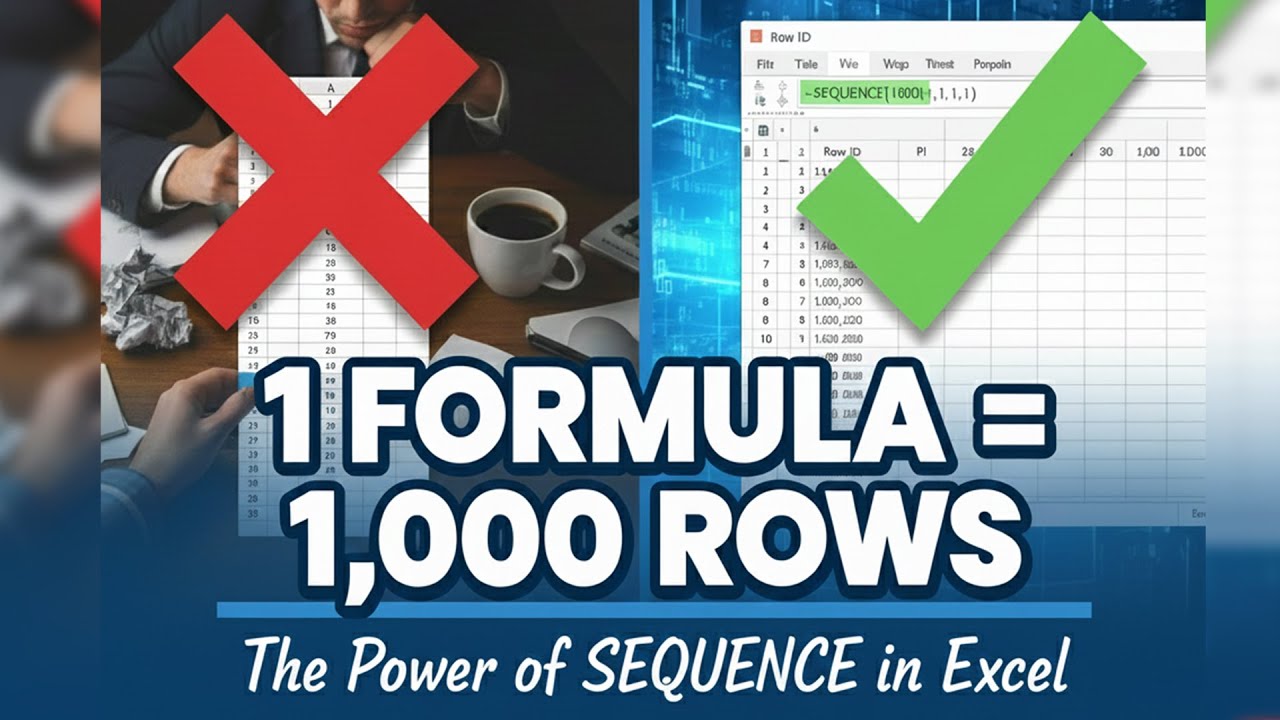 Sequence Formula in Excel Trick & Tips | 1 Formula 1,000 Rows: The Power of SEQUENCE in Excel