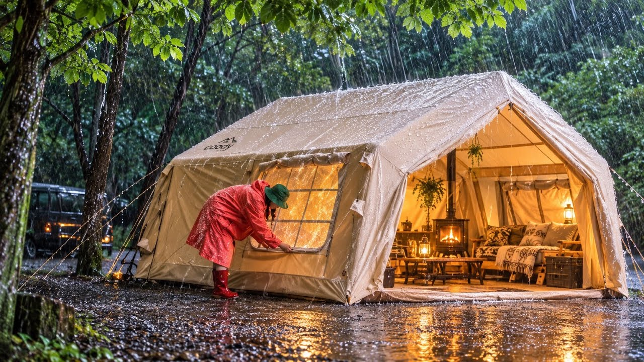 Поход в дождливый день с моим щенком 🌧️ Мирный отдых на природе