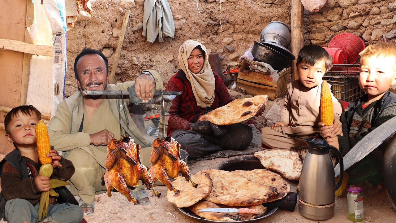 Twin Family | Clay Oven Chicken Roast & Hot Corn by Ali and Mohammad 🌽🍗