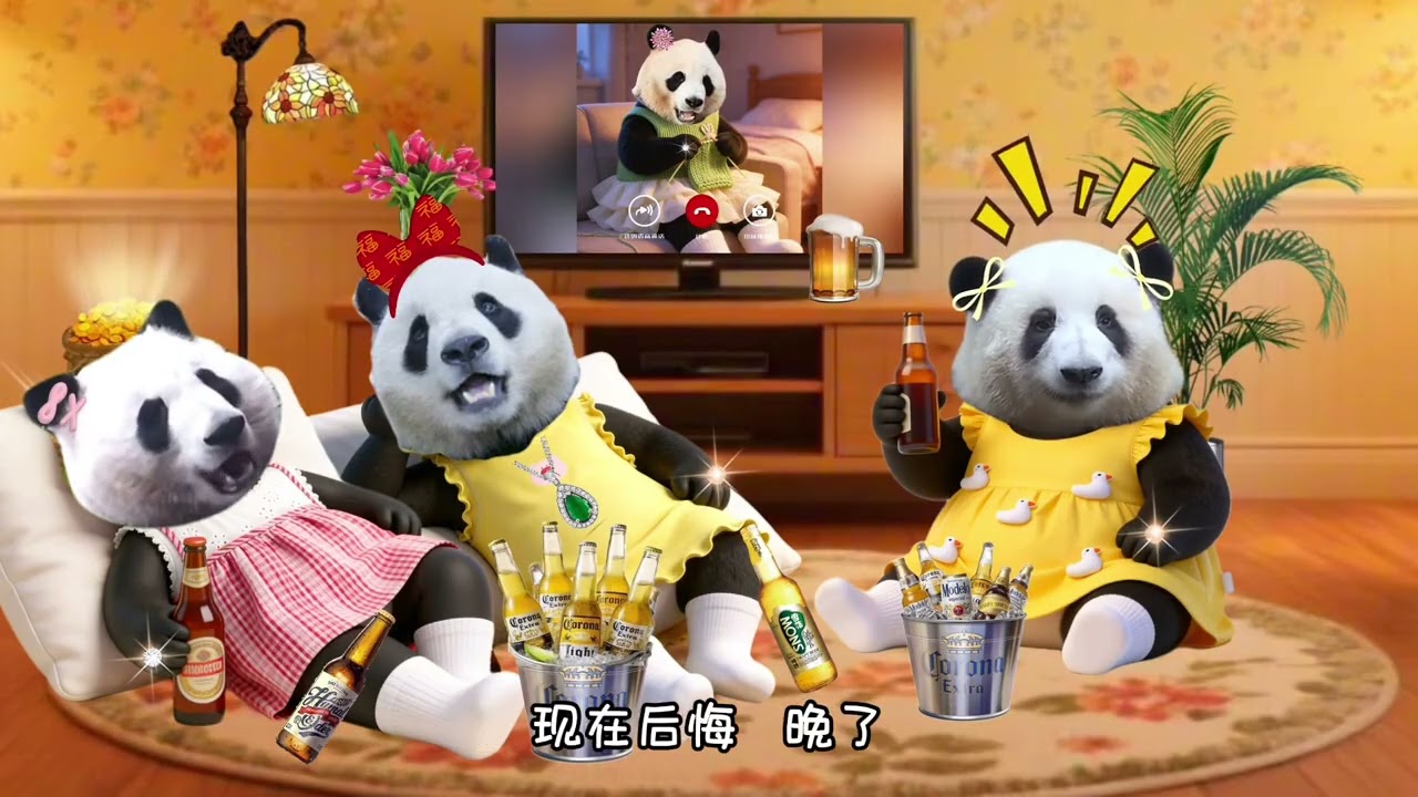 《花花小剧场》 玖菜花叶，&ldquo;友谊&rdquo;万岁🤣#来这里吸熊猫 #大熊猫和花 #大熊猫和花和叶 #大熊猫润玥 #大熊猫艾玖