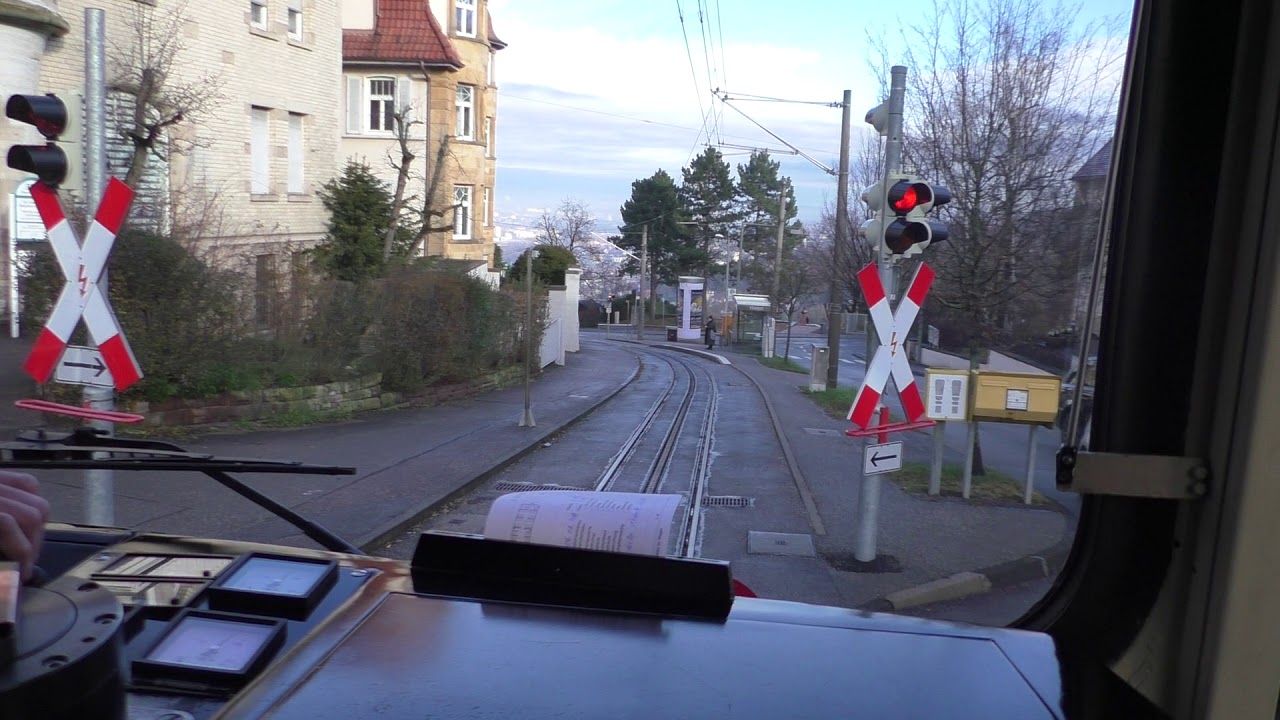 Die Stuttgarter Zacke im Betrieb zwischen Degerloch und Marienplatz Zahnradbahn
