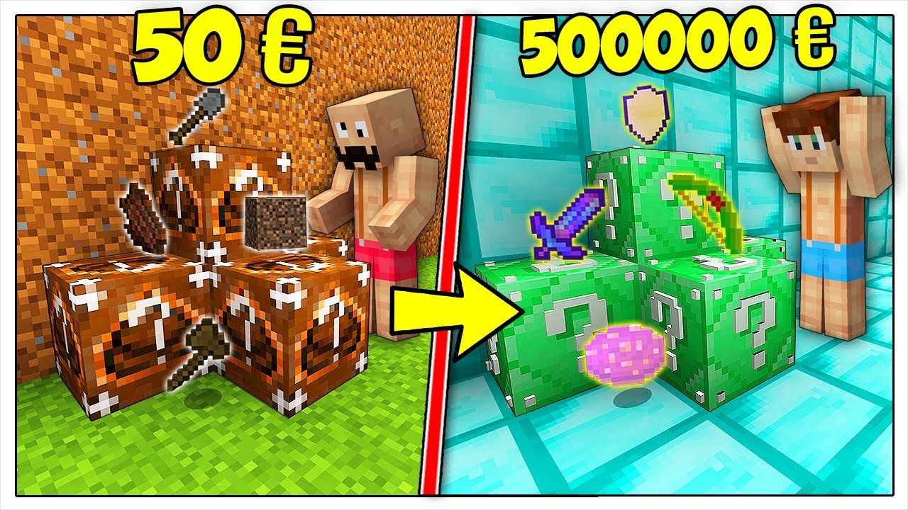 LUCKY BLOCK DA 50 EURO CONTRO LUCKY BLOCK DA 500000 EURO! - Minecraft ITA