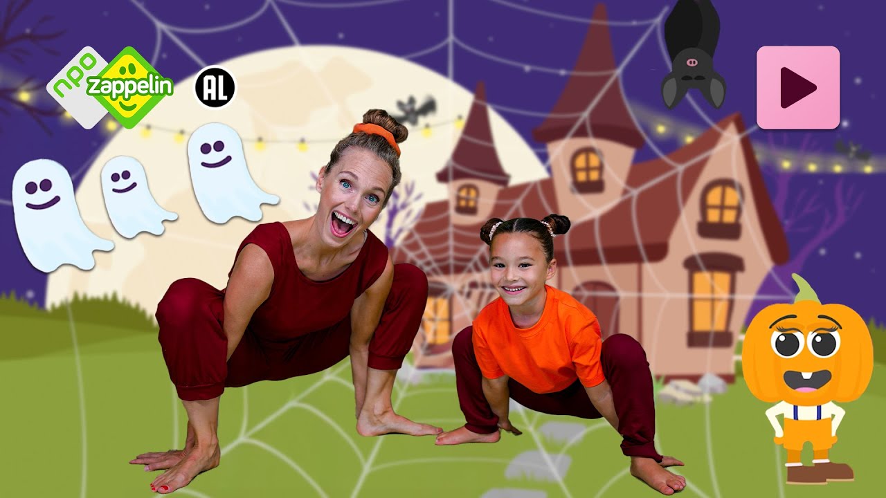 KINDERYOGA: LEKKER GRIEZELEN MET ROOS! 🦇👻 | Yoga mee met Roos | NPO Zappelin