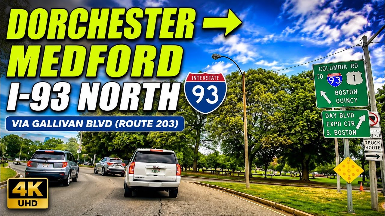 🚗 Gallivan Boulevard Dorchester to Salem Street Medford MA | 4K Scenic Drive - 6/27/23