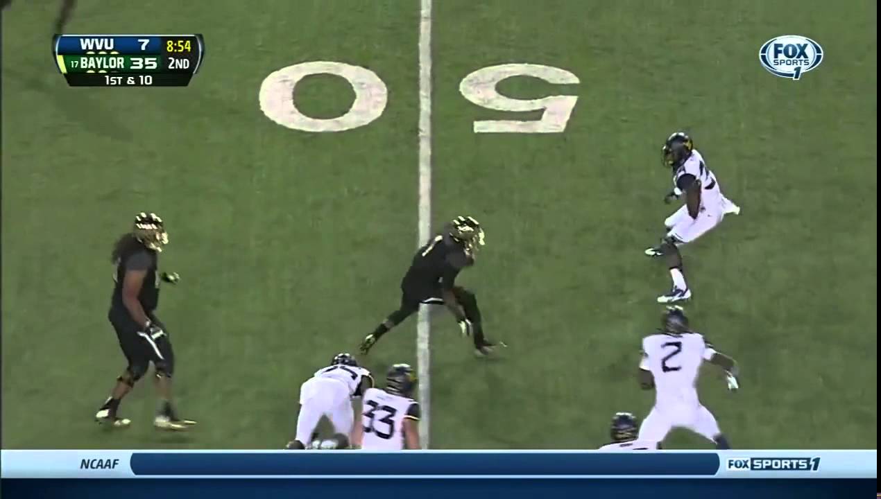 Petty 34 yd pass to Coleman, Baylor v WVU 2013