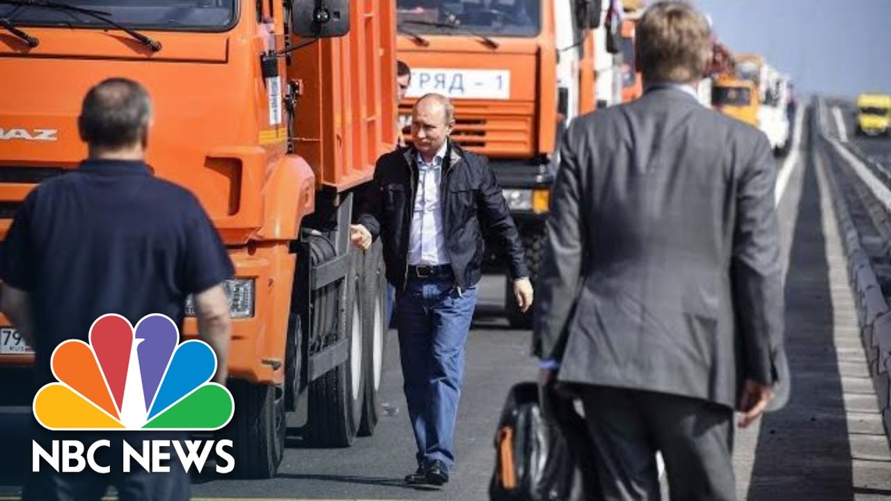 Truck-Driving Vladimir Putin Inaugurates 'Miracle' Bridge Between Russia And Crimea | NBC News