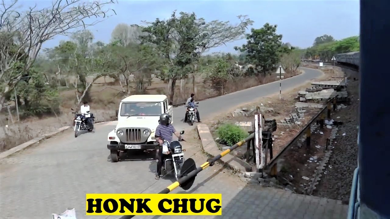 ALCO Miraj Londa Passenger Depart Khanapur, Chug, Honk Railroad Crossing