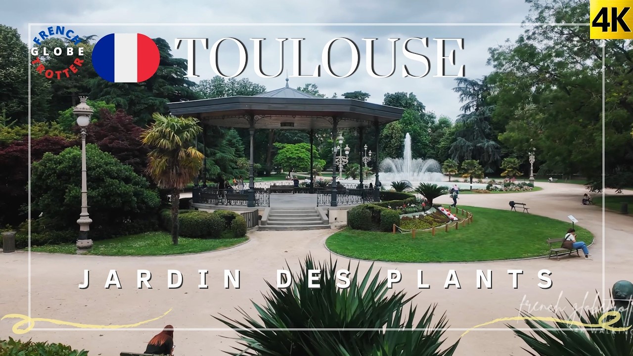 Toulouse Walking Tour 4K🇫🇷 Jardin des Plants➜ Grand Rond ➜Monument aux Combattants ➜Halle aux Grains