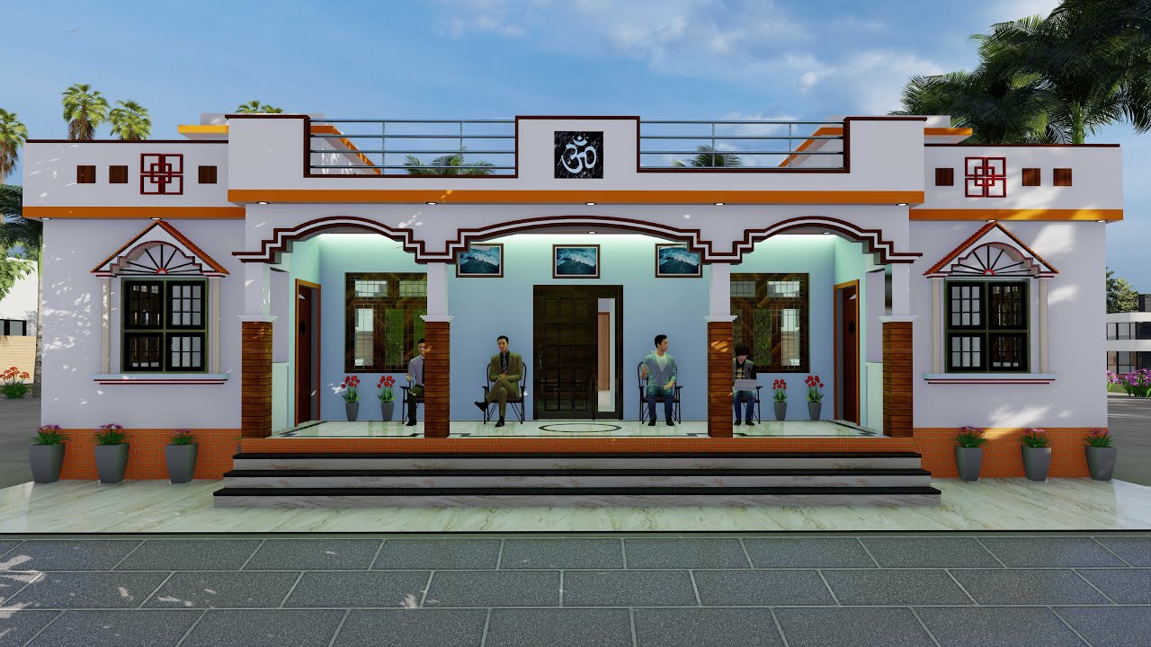 6 Bedrooms simple village house plans |  Home I 50'x50' House Plan For Two Brother  @My Home plan