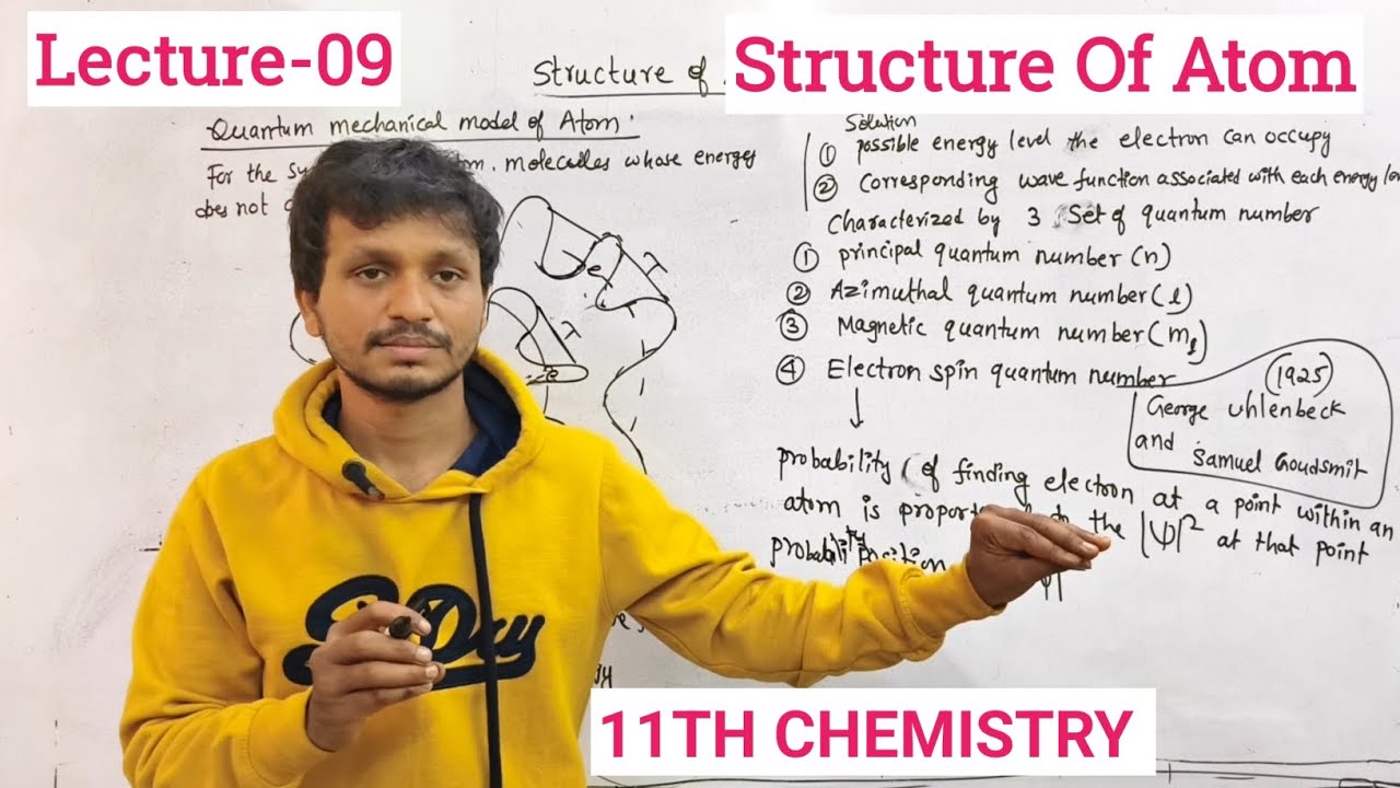|Structure Of Atom|Quantum Mechanical Model Of Atom|Schrodinger Equation|11TH Chemistry|Lecture -09|