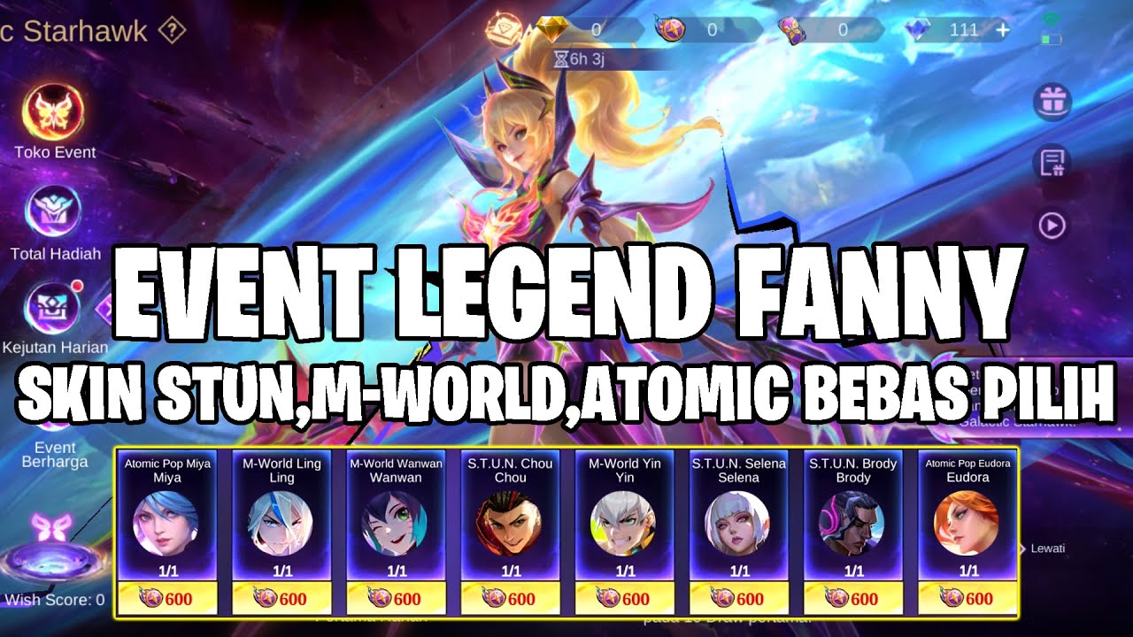 BOCORAN EVENT SKIN LEGEND FANNY - AKHIRNYA BISA TUKAR SKIN STUN, M-WORLD, ATOMIC DI SHOP