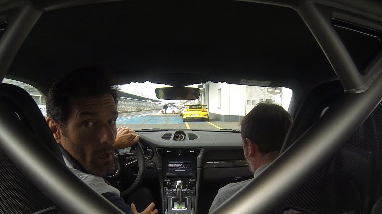 Porsche 911 GT3 RS 2018 with Mark Webber on the Nurburgring (F1 track)