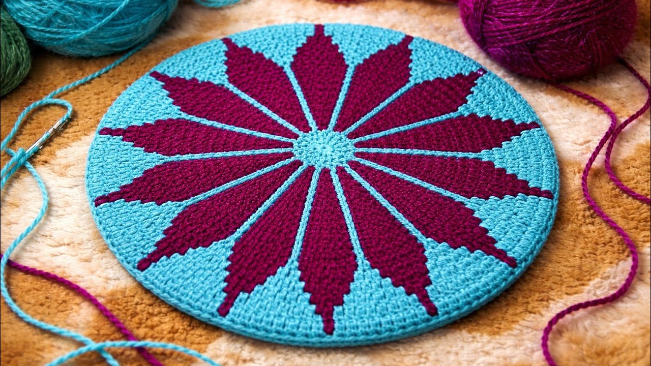 Knit Round Shape Doormat Tutorial | knitting doormat | #beenakiduniya