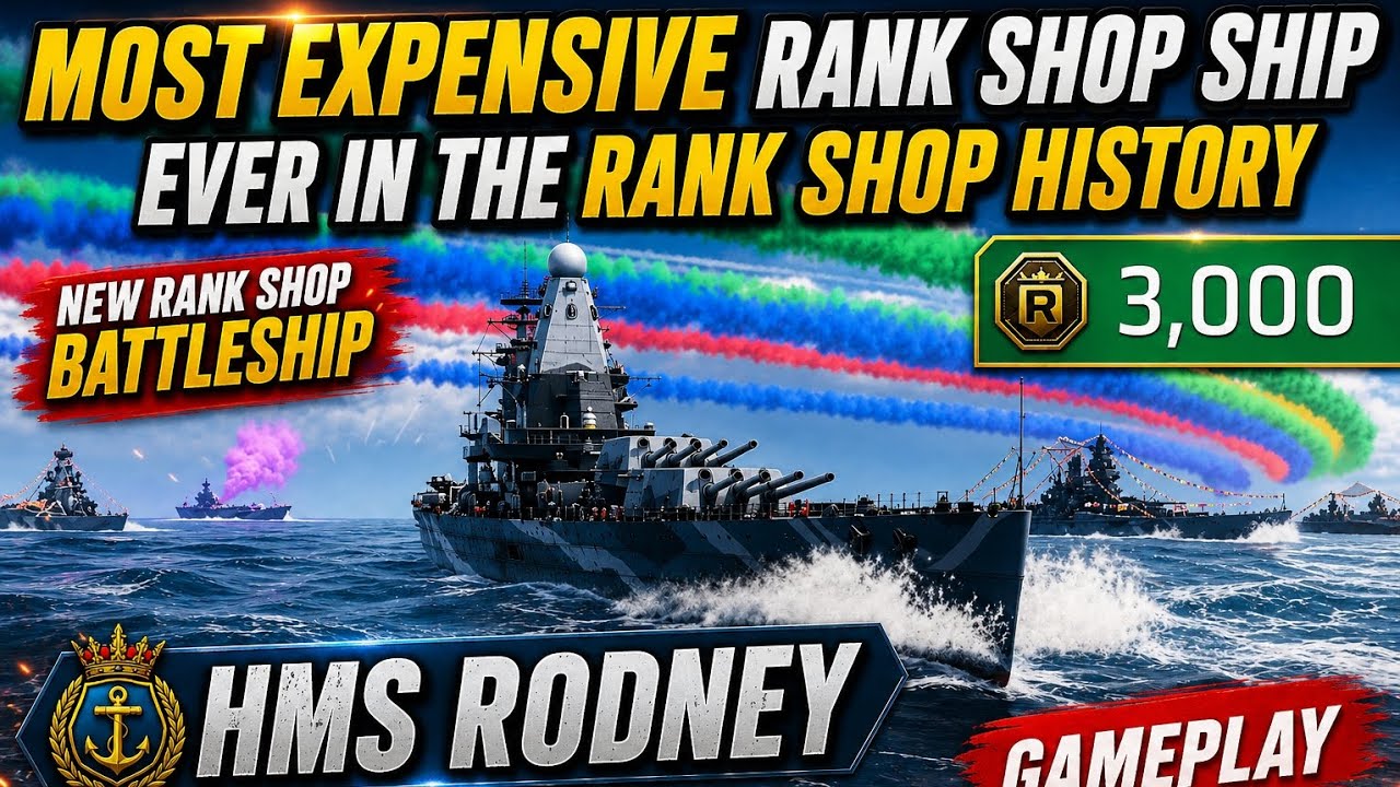 Rank Shop Battleship HMS Rodney #modernwarships #gameplay 