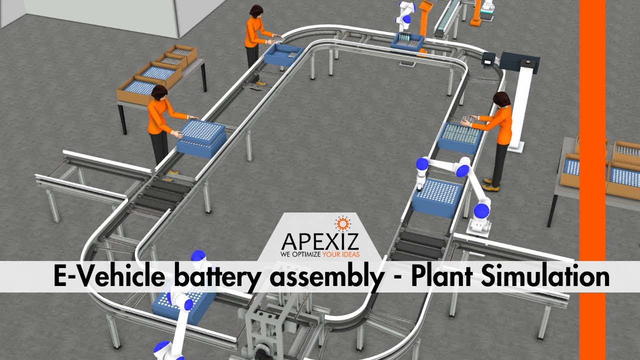 E - Vehicle battery assembly | Plant simulation | APEXIZ
