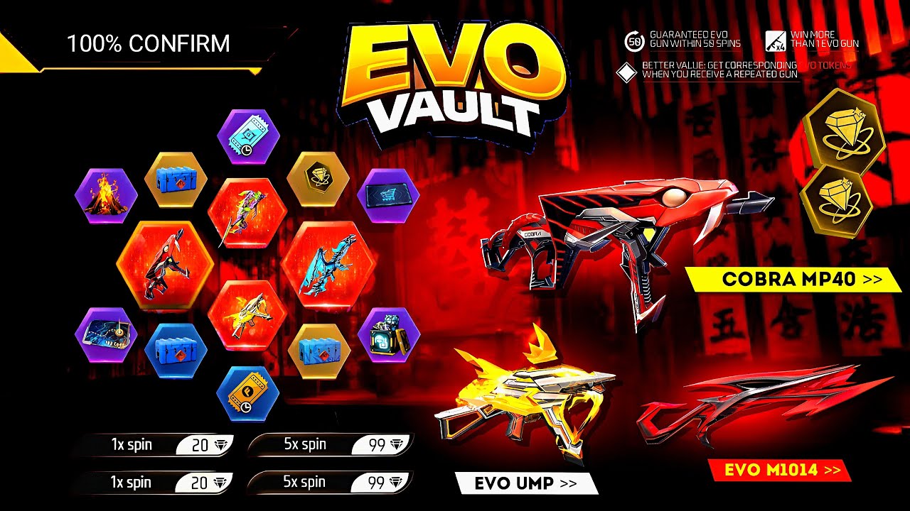 Next Evo Vault Event Free Fire 🥳🤯, Cobra Return|free fire new event|ff new event|new event free fire