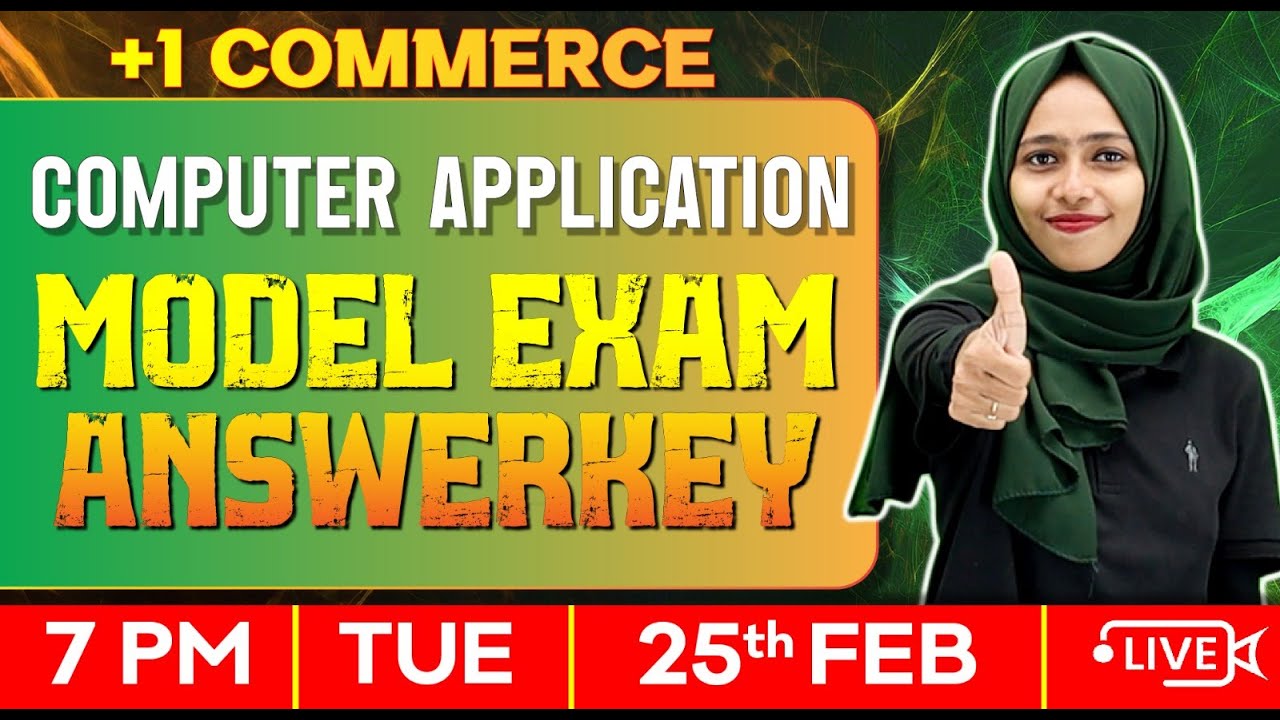 Plus One Computer Application | Model Exam Answer Key & Analysis | Exam Winner Commerce Plus one