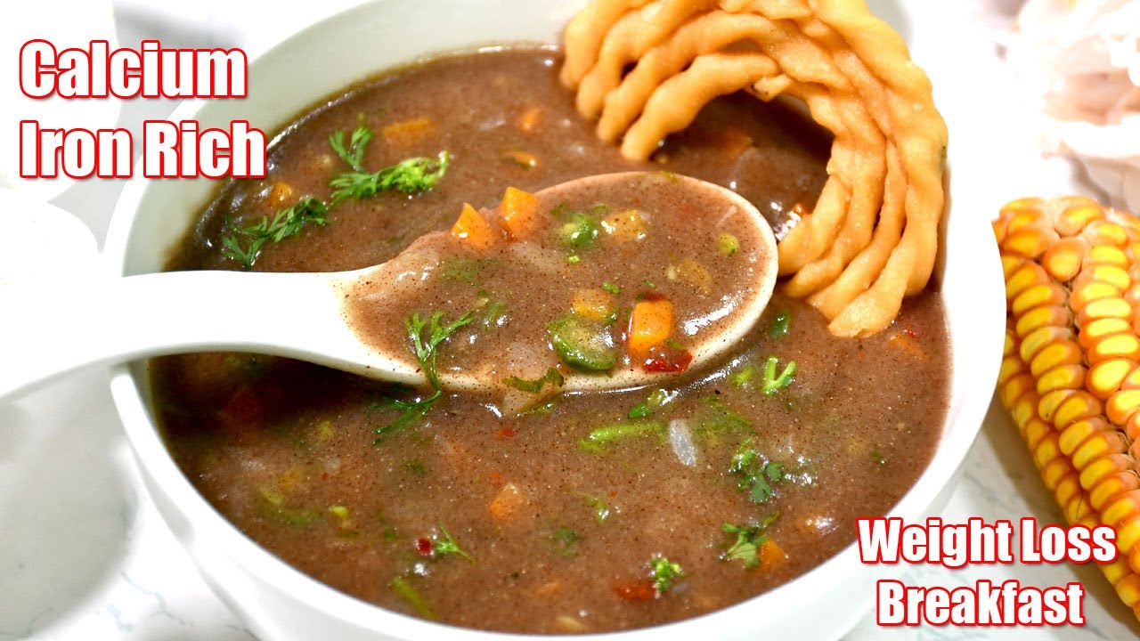 கால்சியம், இரும்பு சத்து மிக்க எடை வேகமாக குறைக்கும் ராகி சூப் 10 நிமிசத்தில்-10 Min Ragi Veg Soup