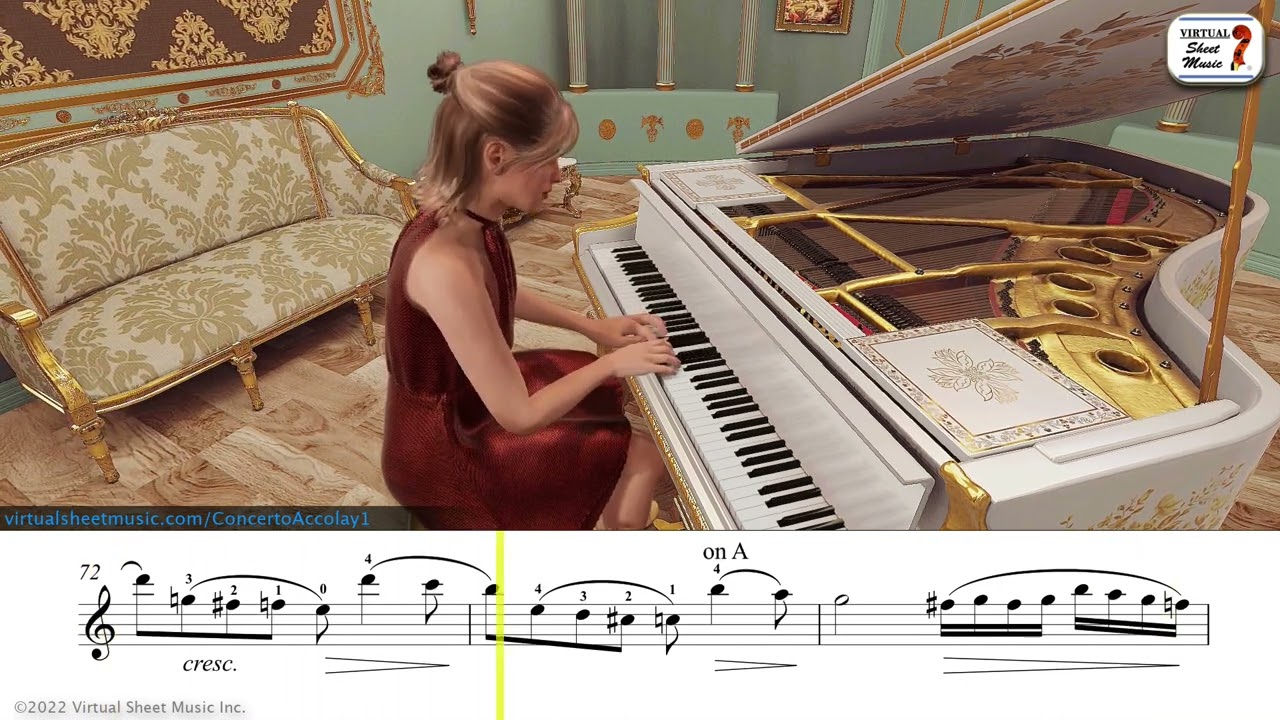 Concerto in A minor for violin and piano by Accolay - Sheet Music Play-Along