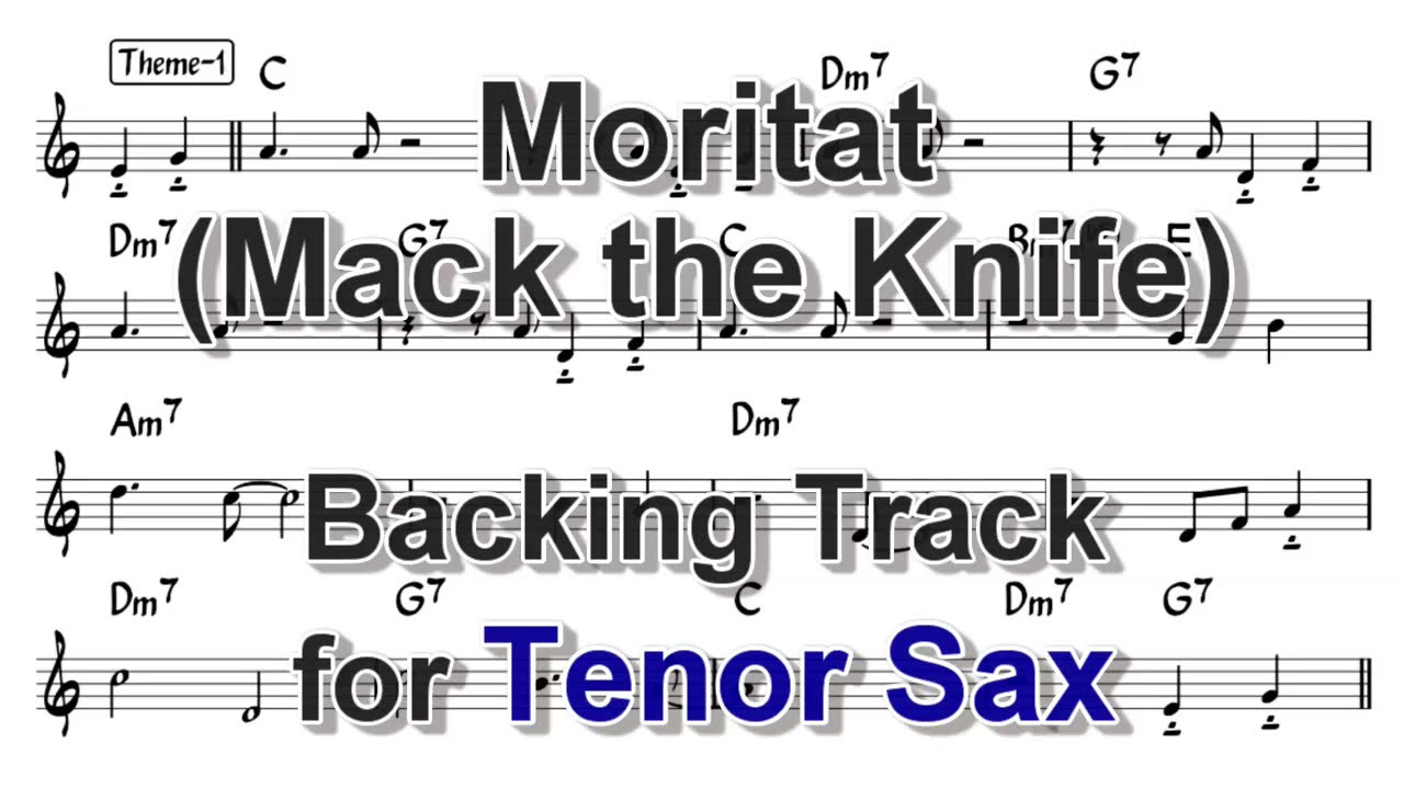Moritat (Mack The Knife) - Backing Track with Sheet Music for Tenor Sax