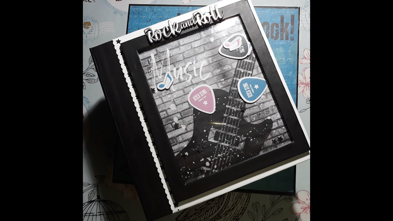 Álbum scrapbooking con caja Rock and Roll
