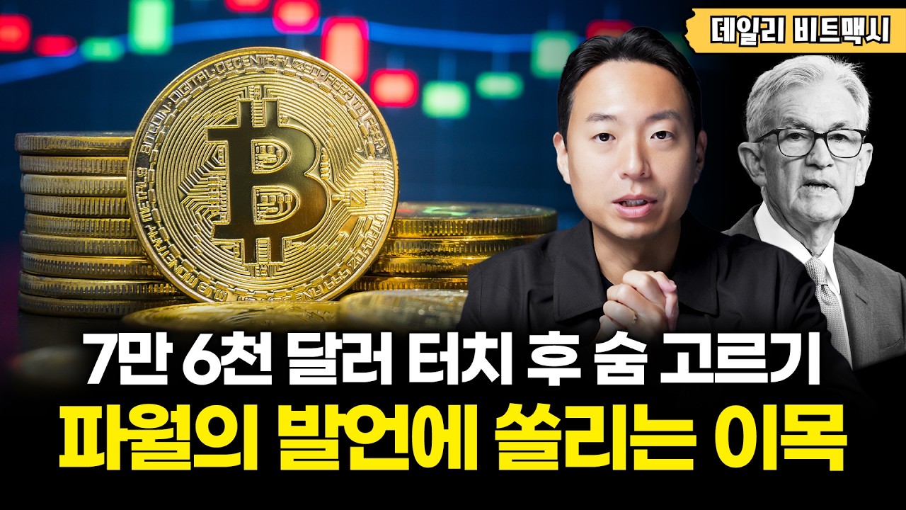 7만 6천 달러 터치 후 숨 고르기, 파월의 발언에 쏠리는 이목 [데일리 비트맥시]