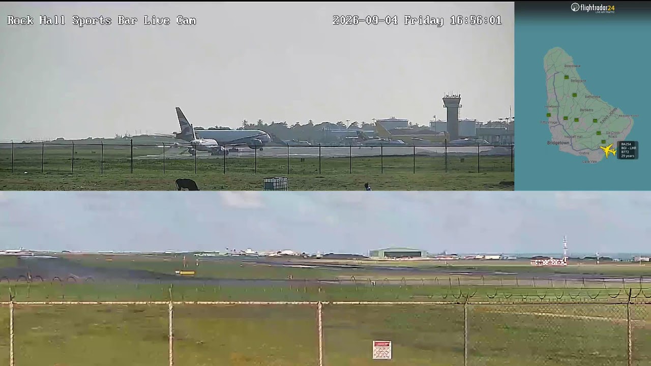 Barbados Live Airport Stream (BGI) - 24 HR