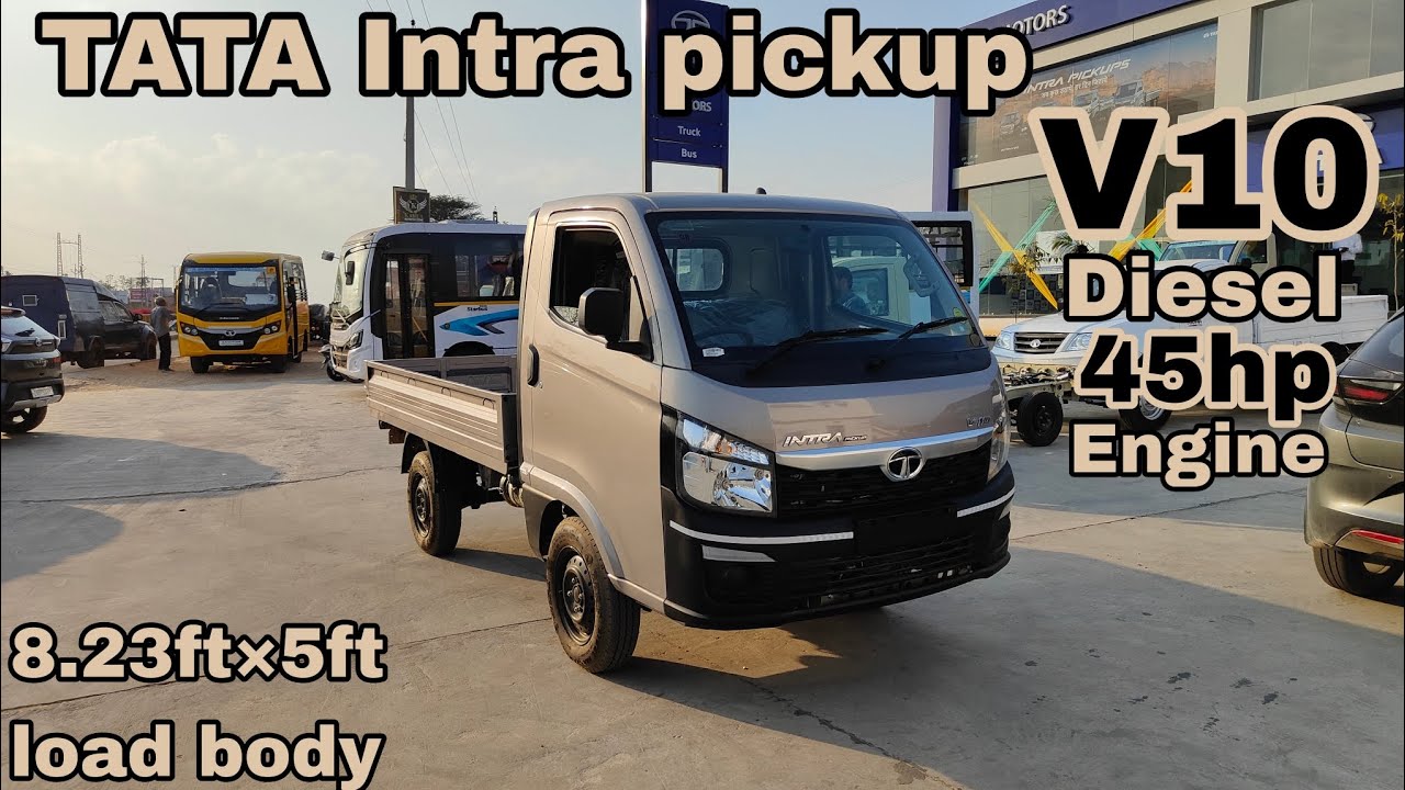 Tata Intra v10 pickup truck 45hp 2cylinder diesel engine 1t payload @tatamotorscommercialvehicles