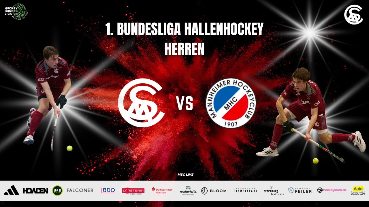 MSC Live: MSC vs MHC - 1. Bundesliga Hallenhockey Herren - 25.01.2026 14:00 h