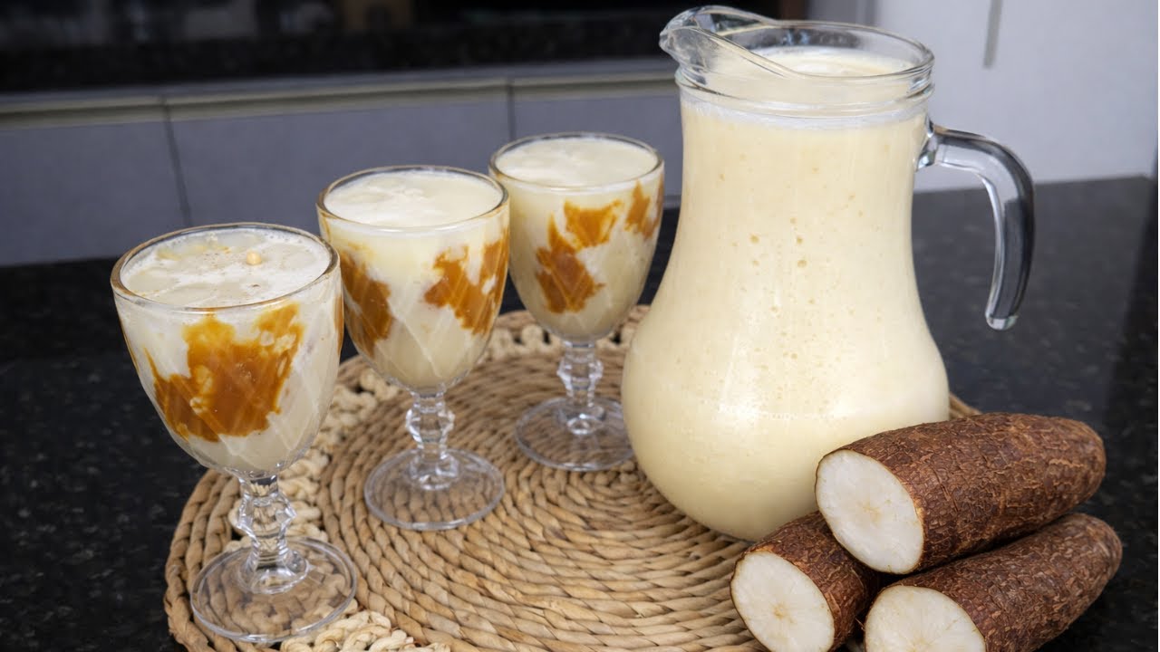 SUCO DE MANDIOCA OU MALTEADA DE YUCA  - RECEITA FÁCIL E POUCO CONHECIDA - Priscila Pinho