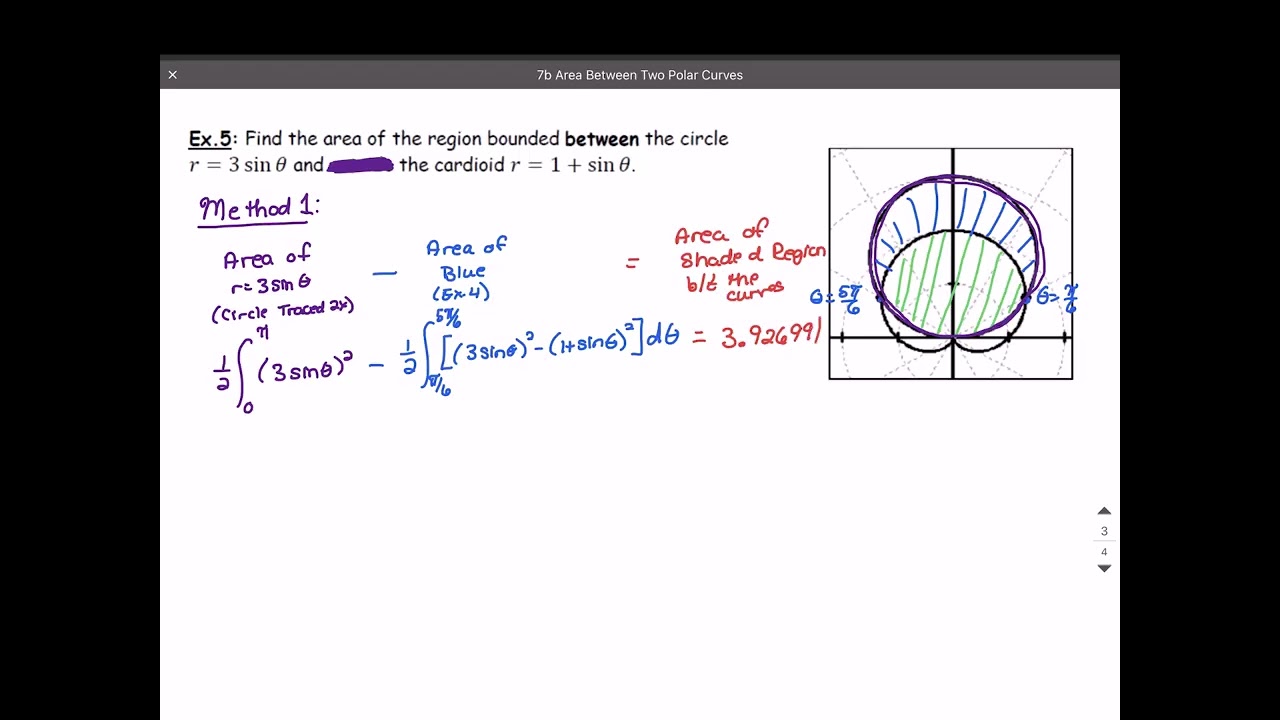 7b Area Between Two Polar Curves