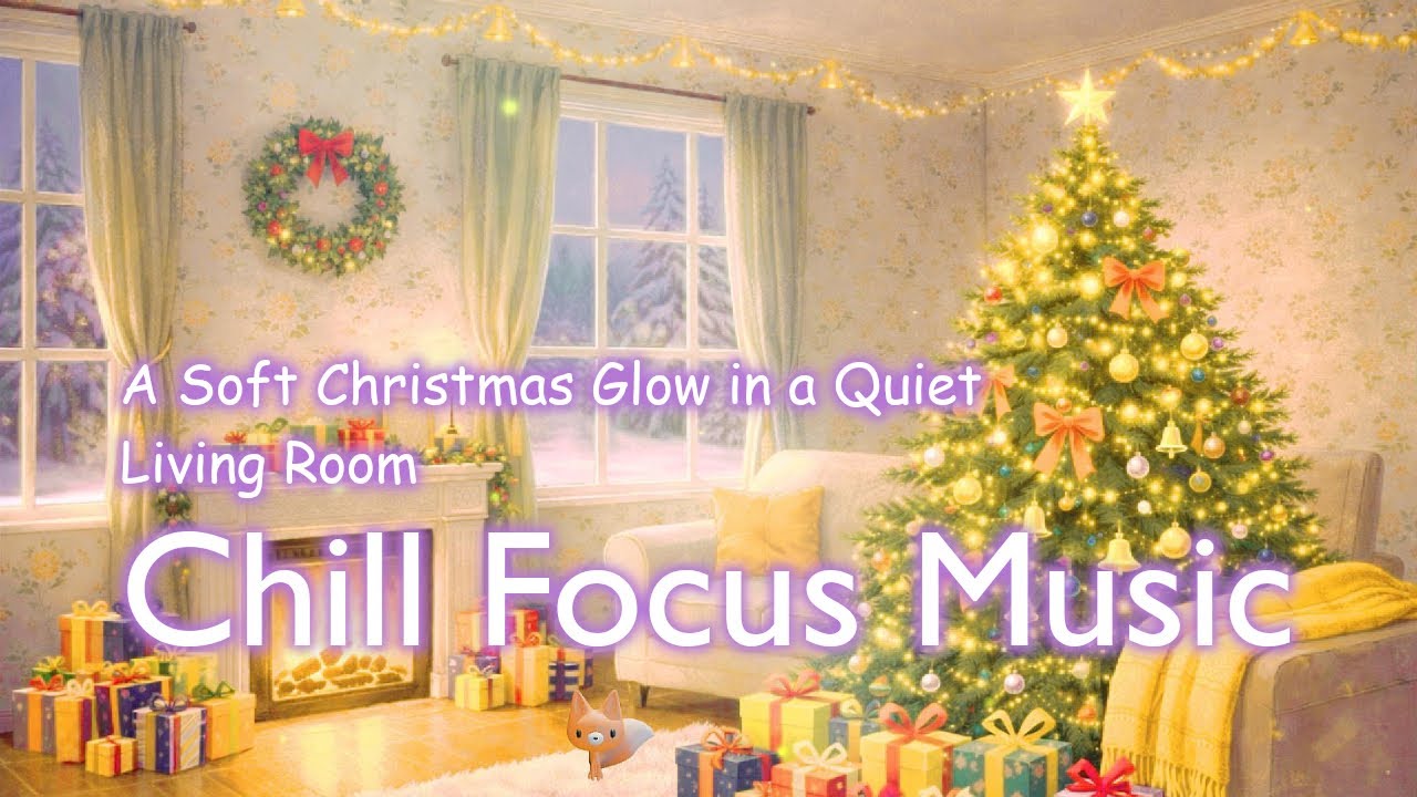 A Soft Christmas Glow in a Quiet Living Room 🔥❄️ | Chill Piano for Focus & Relaxation | 1 Hour