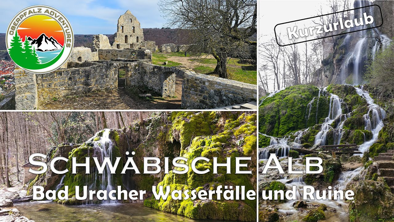 Wanderung um Bad Urach, Spektakuläre Wasserfälle und die Ruine Hohenurach