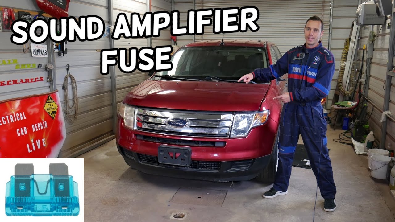 FORD EDGE SOUND AMPLIFIER AMP FUSE LOCATION REPLACEMENT. SUBWOOFER FUSE