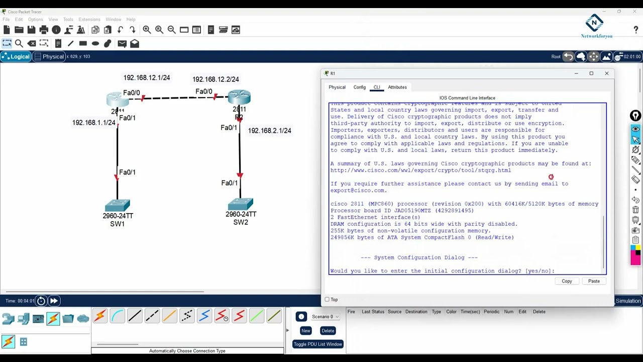 How to Assign IP address to CISCO Router in CISCO Packet Tracer? | CCNA Basic Lab