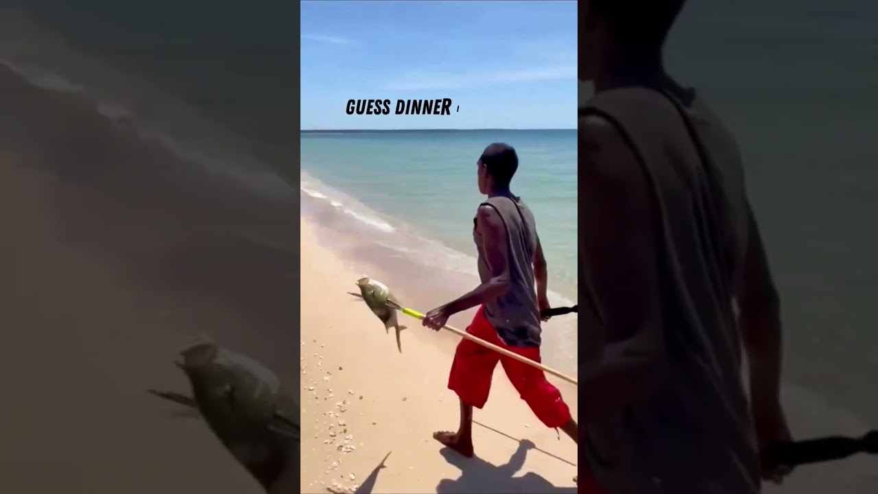 Australian Aboriginal Spear Fishing Amazing Skill! 🐟 🔱 Island Survival Indigenous Spear #shorts